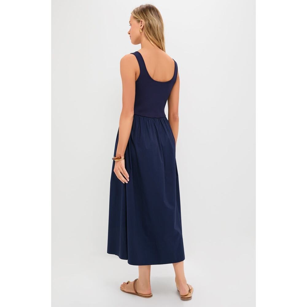 TUCKERNUCK Navy Mixed Media Juliette Dress Size L NWT Retail $168 Tuckernuck - Picture 2 of 7